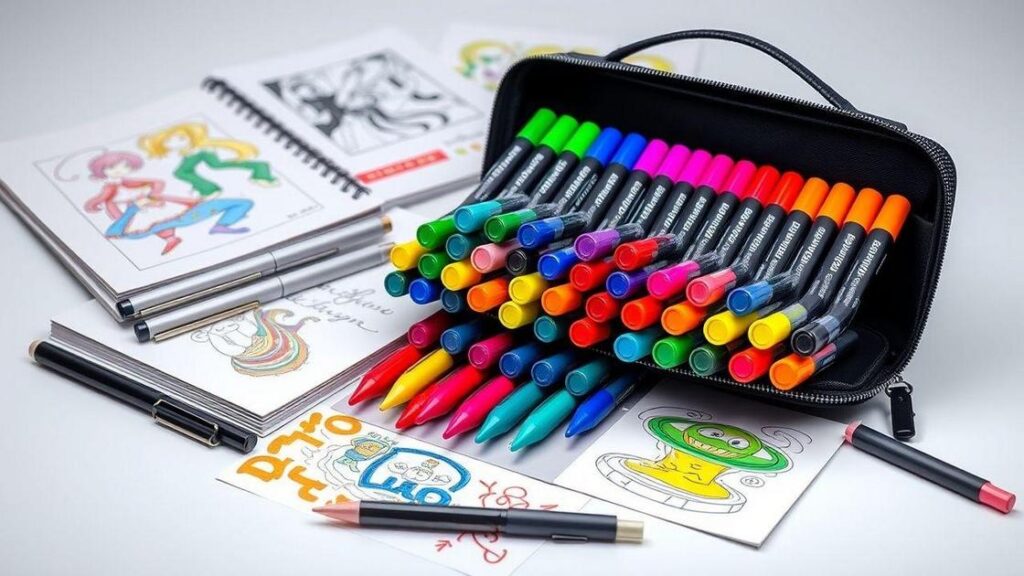 Caneta Ponta Dupla Para Pintura em Papel: